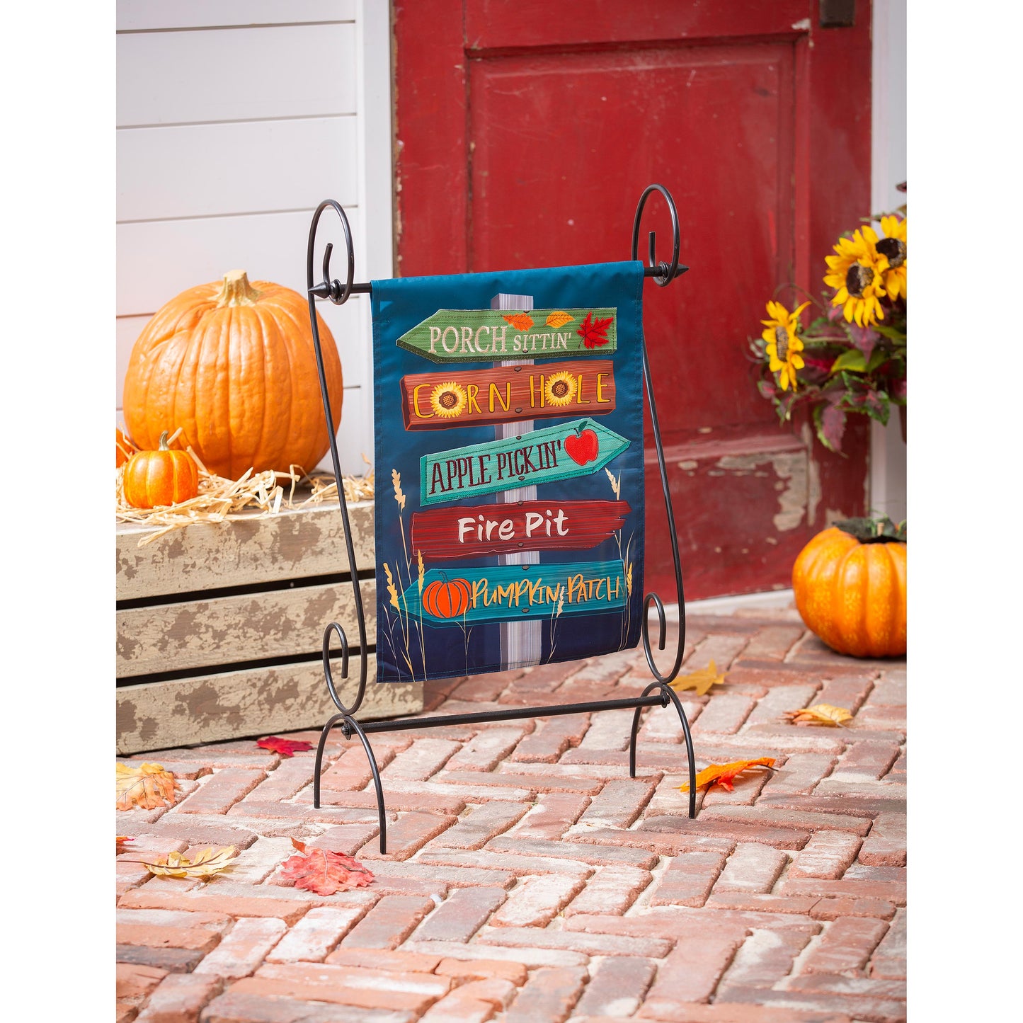 Fall Signs Garden Applique Flag