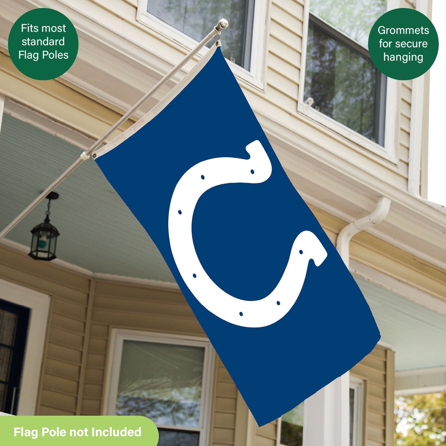 Indianapolis Colts Single Sided Flag w/ 2 Grommets, 3'x5'