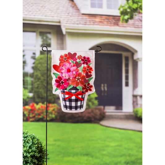 Buffalo Check Flower Pot Garden Burlap Flag