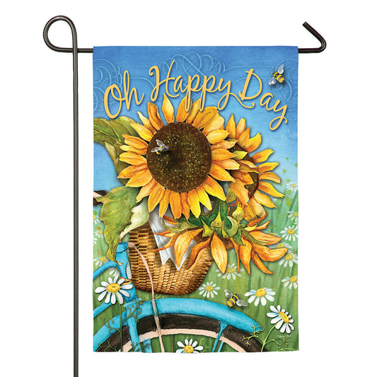 Happy Day Sunflowers Garden Suede Flag