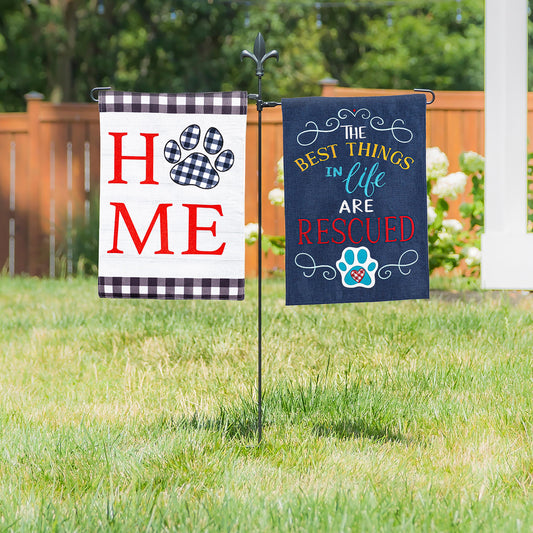 Fleur de Lis Dual Garden Flag Stand