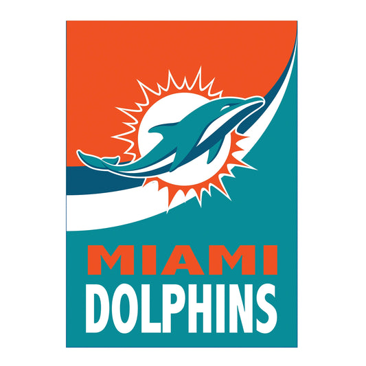 Miami Dolphins Burlap Flag House Size