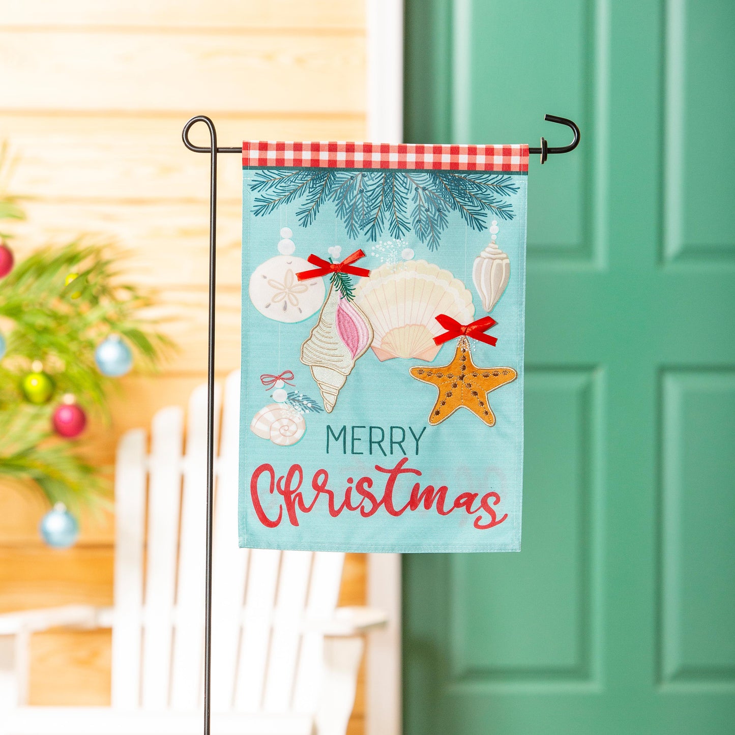 Seashell Ornaments Garden Linen Flag