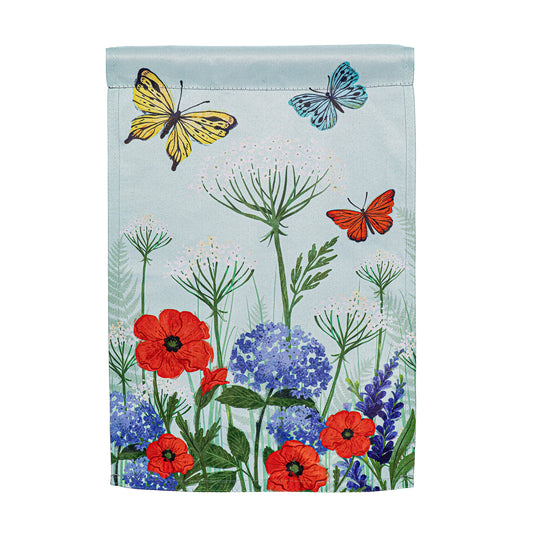 Greenhouse Retreat Floral Suede Garden Flag