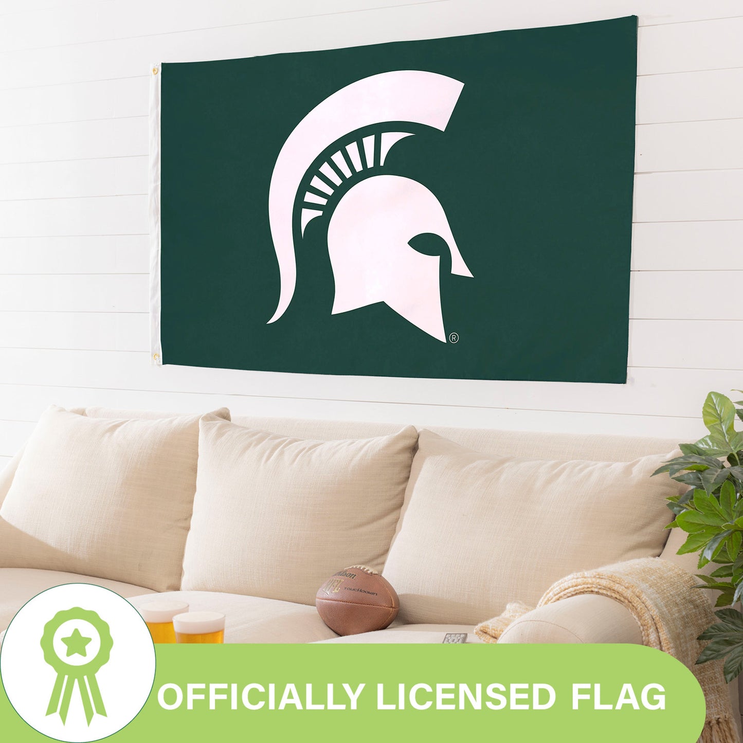 Michigan State University Single Sided Estate Flag with 2 Grommets, 3'x5'