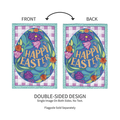 Happy Easter Egg Applique Garden Flag