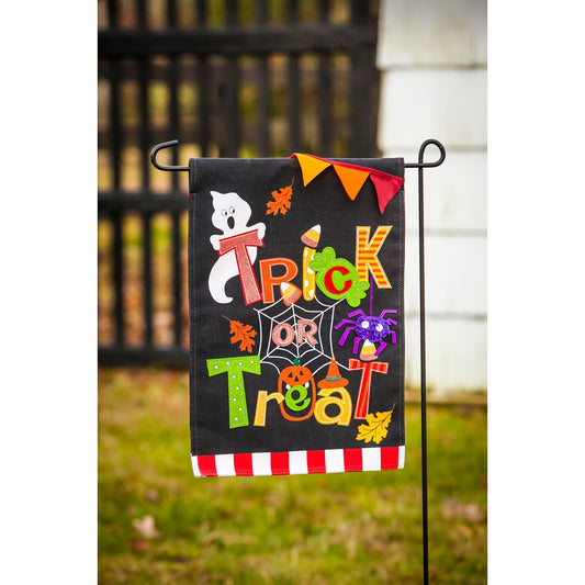 Trick or Treat Garden Burlap Flag