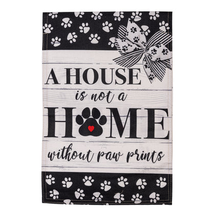 Paw Prints Garden Burlap Flag