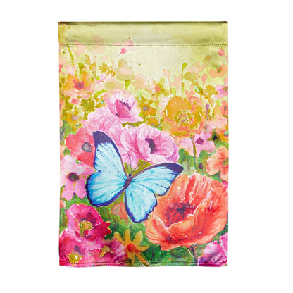 Butterfly Sunset Garden Lustre Flag