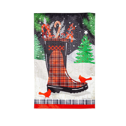 Holiday Plaid Boots Moire House Flag