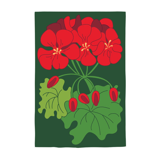 Geraniums Applique Garden Flag