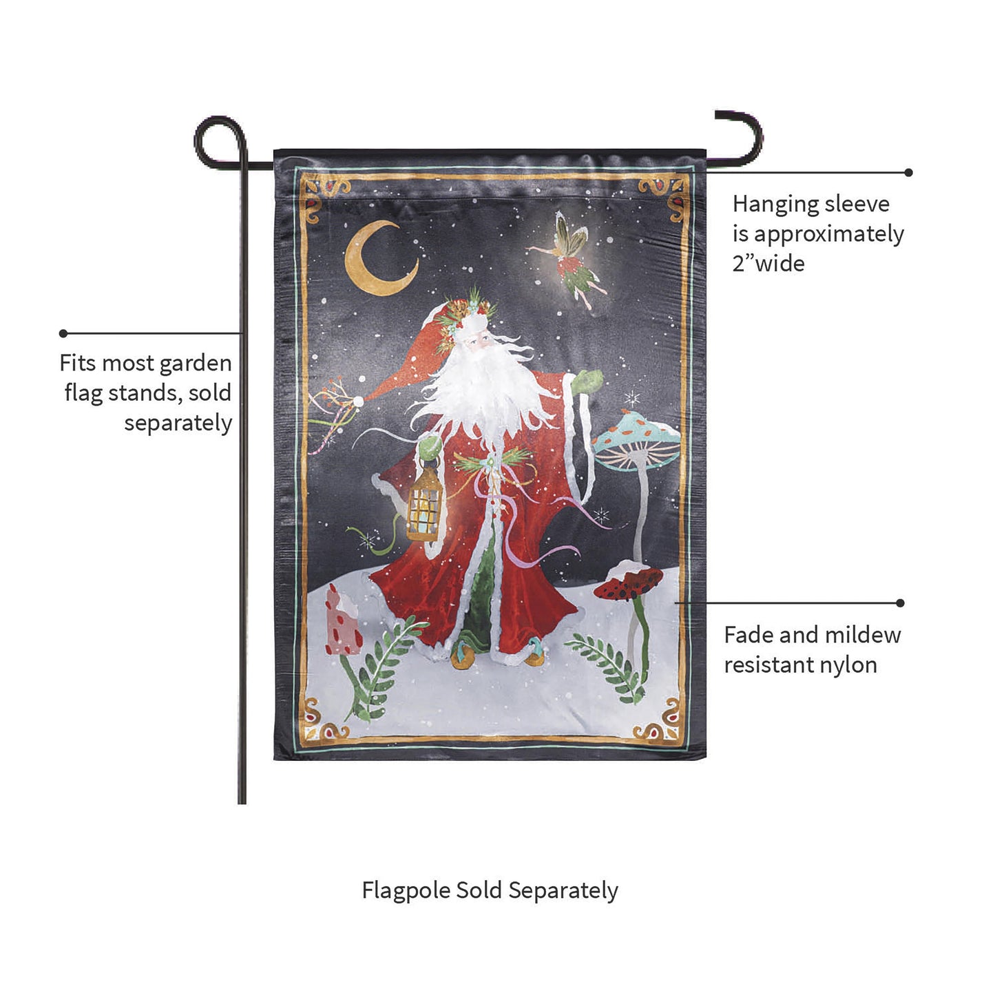 Santa's Forest of Wonder Reversible Lustre Garden Flag