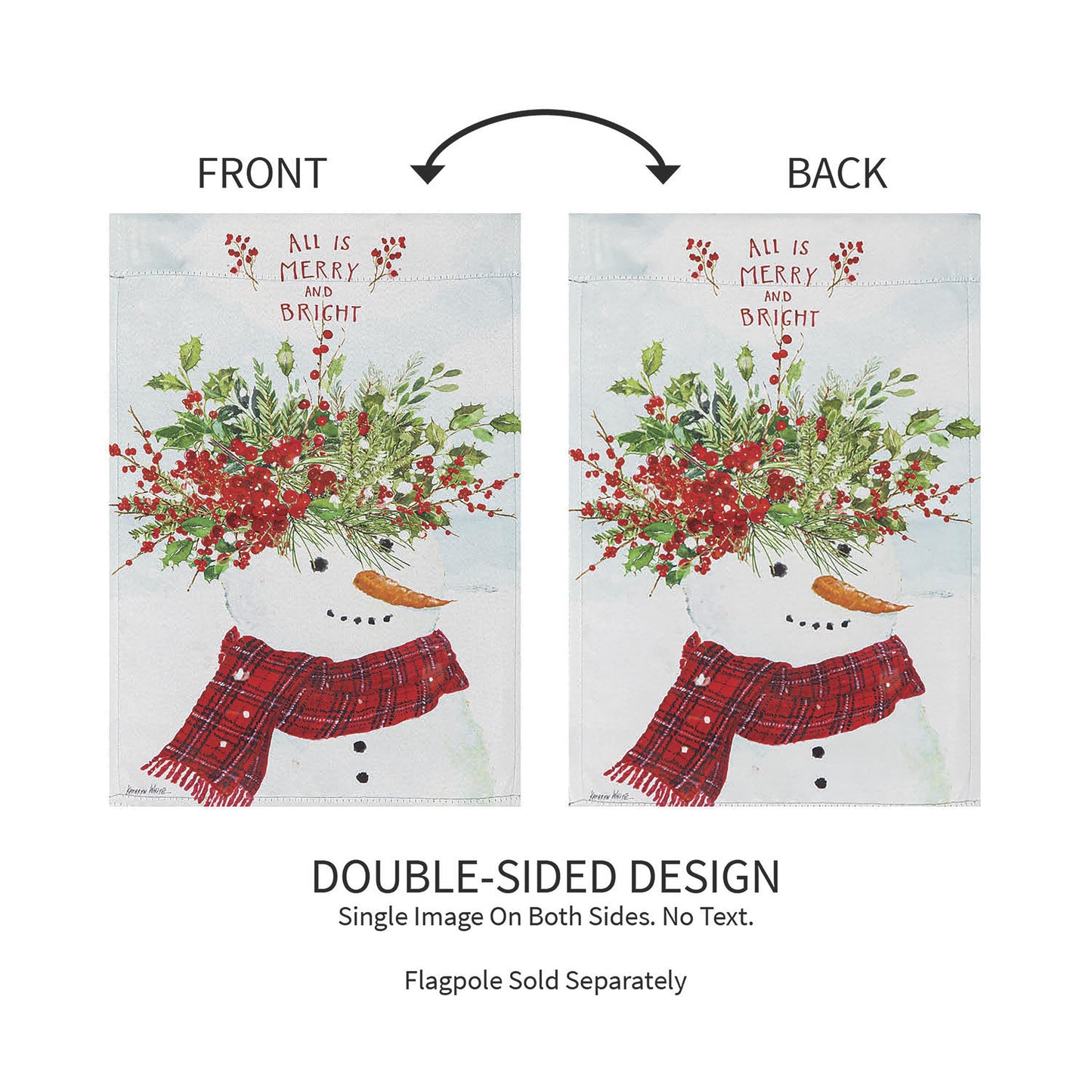 All is Merry and Bright Suede Garden Flag