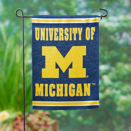 University Of Michigan Embossed Suede Garden Flag