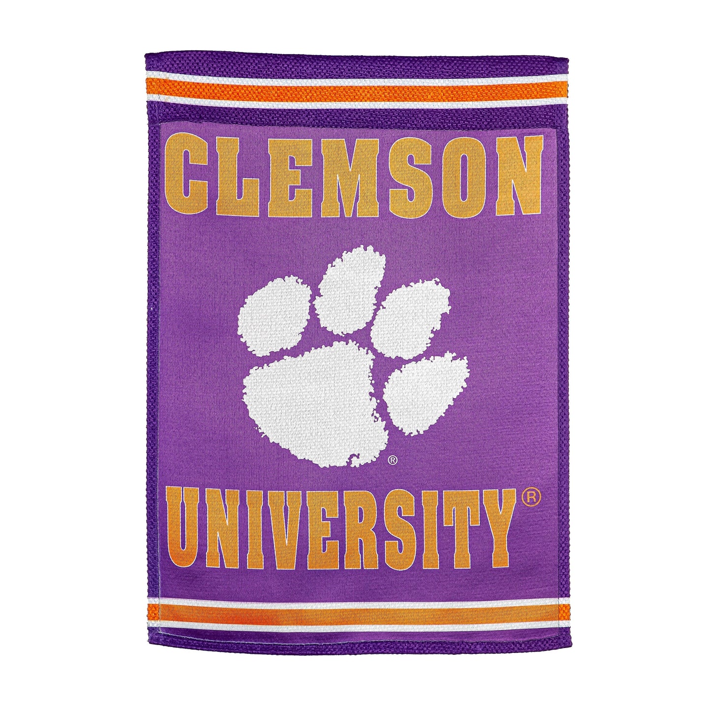 Embossed Suede Flag, House Size, Clemson University