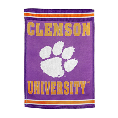 Embossed Suede Flag, House Size, Clemson University
