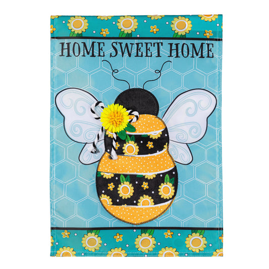 Home Sweet Home Bee Applique Garden Flag