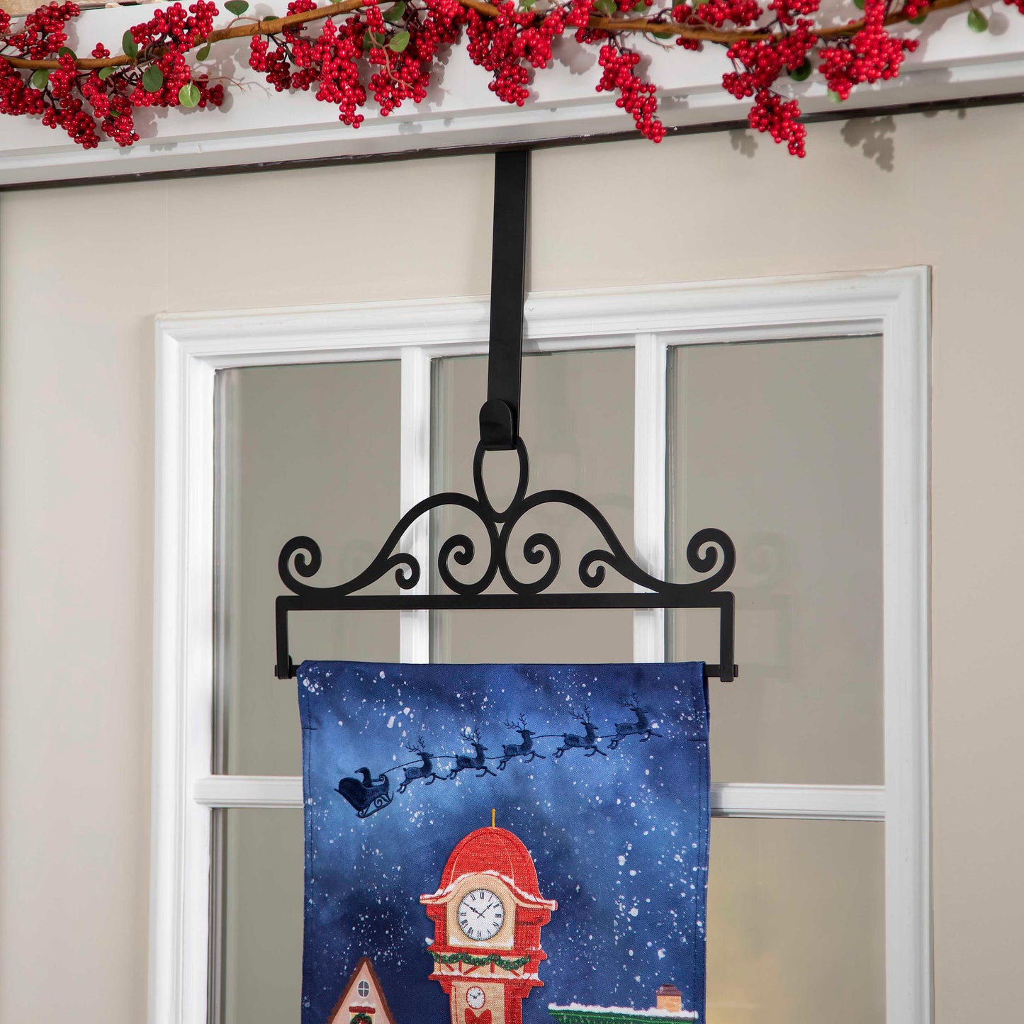 Scroll Garden Flag Over the Door Hanger
