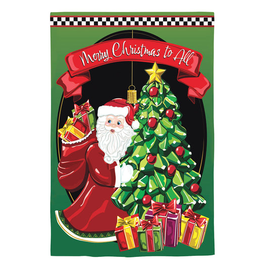 Jingle Bell Square Applique House Flag