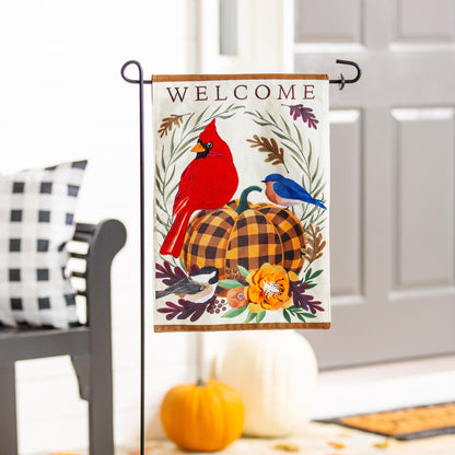 Fall Songbirds Garden Burlap Flag