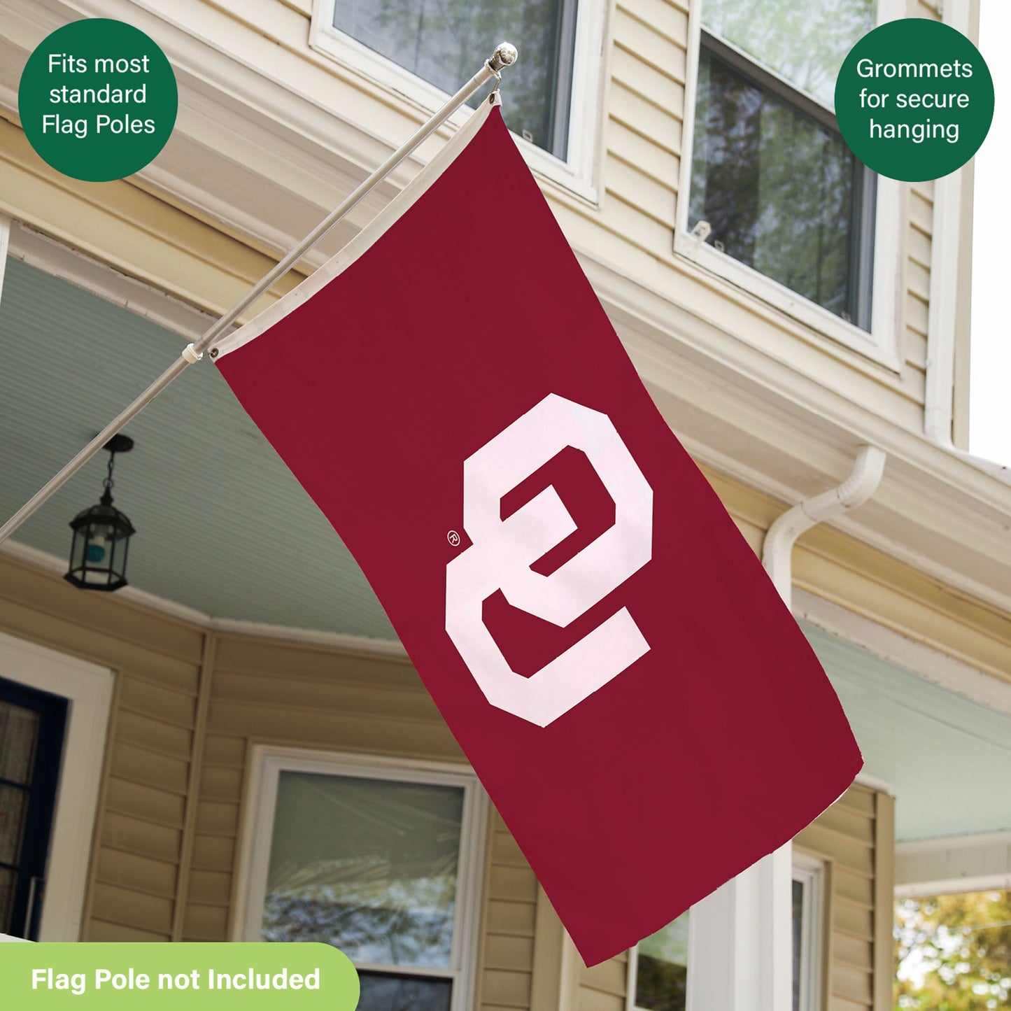 University of Oklahoma Single Sided Estate Flag with 2 Grommets, 3'x5'