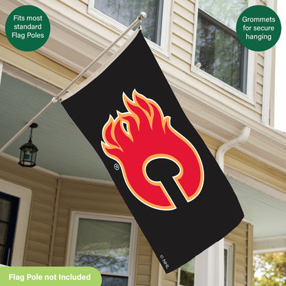 Calgary Flames Single Sided Flag w/ 2 Grommets, 3'x5'