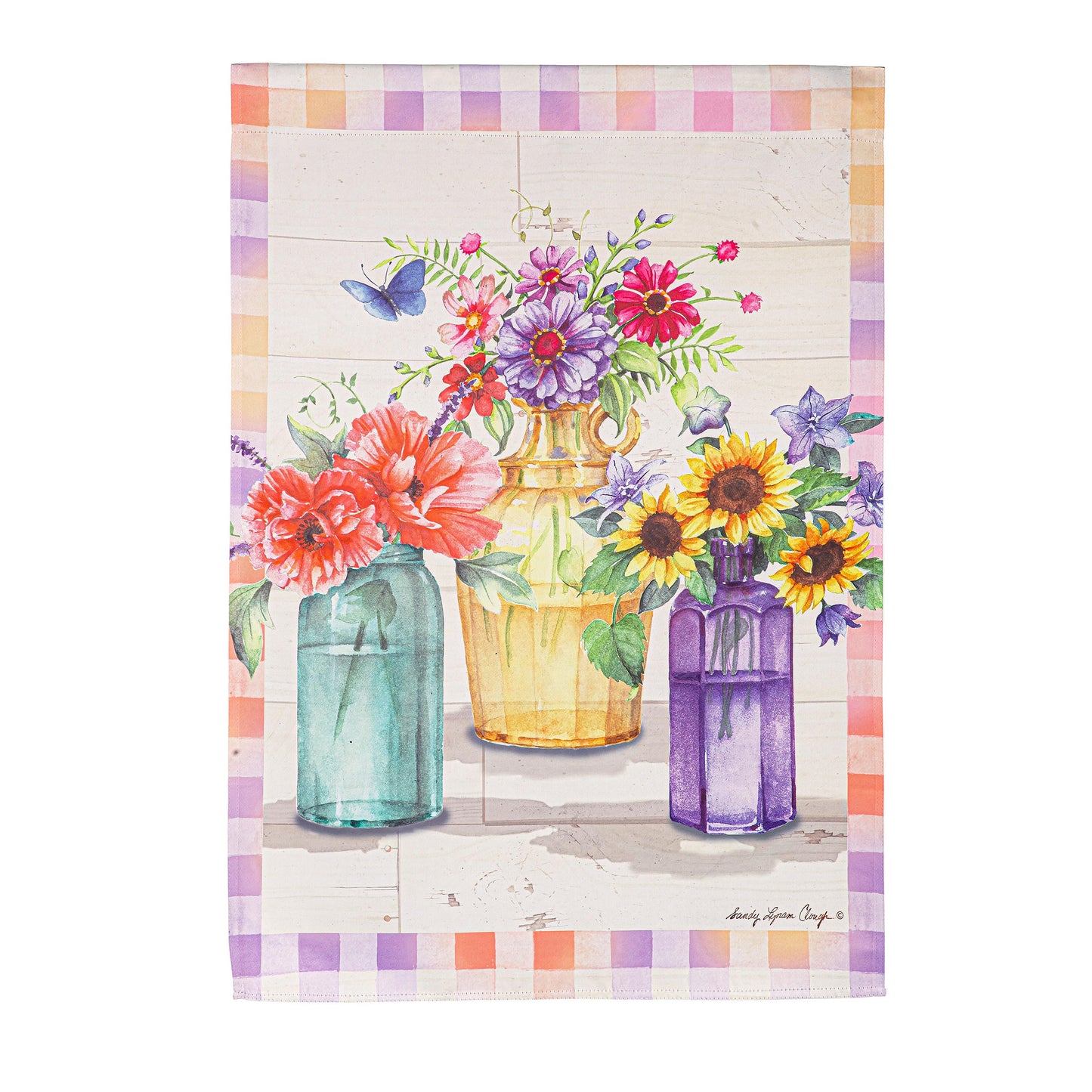 Patchwork Garden Suede House Flag