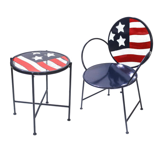 American National Flag Chair/Side Table Set