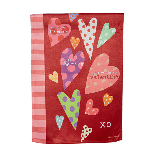 Hearts of Love Suede Garden Flag