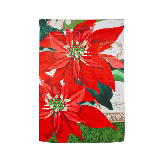 Elegant Poinsettia Suede House Flag