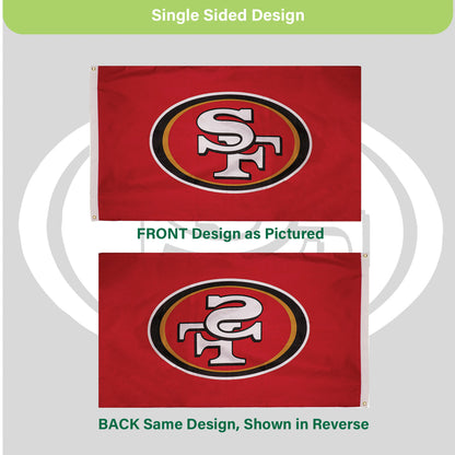 San Francisco 49ers Single Sided Estate Flag with 2 Grommets, 3'x5'