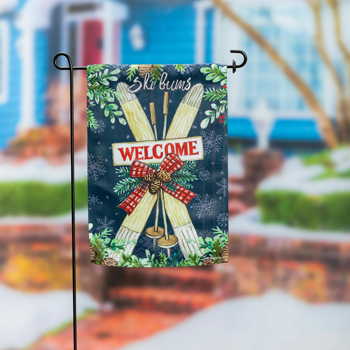 Ski Bum's Suede Garden Flag
