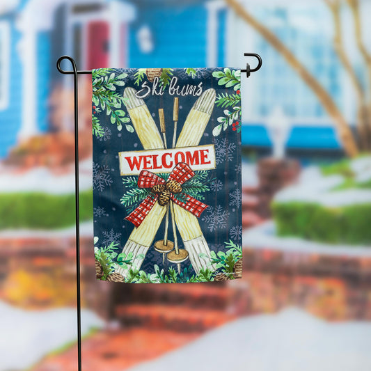 Ski Bum's Suede Garden Flag
