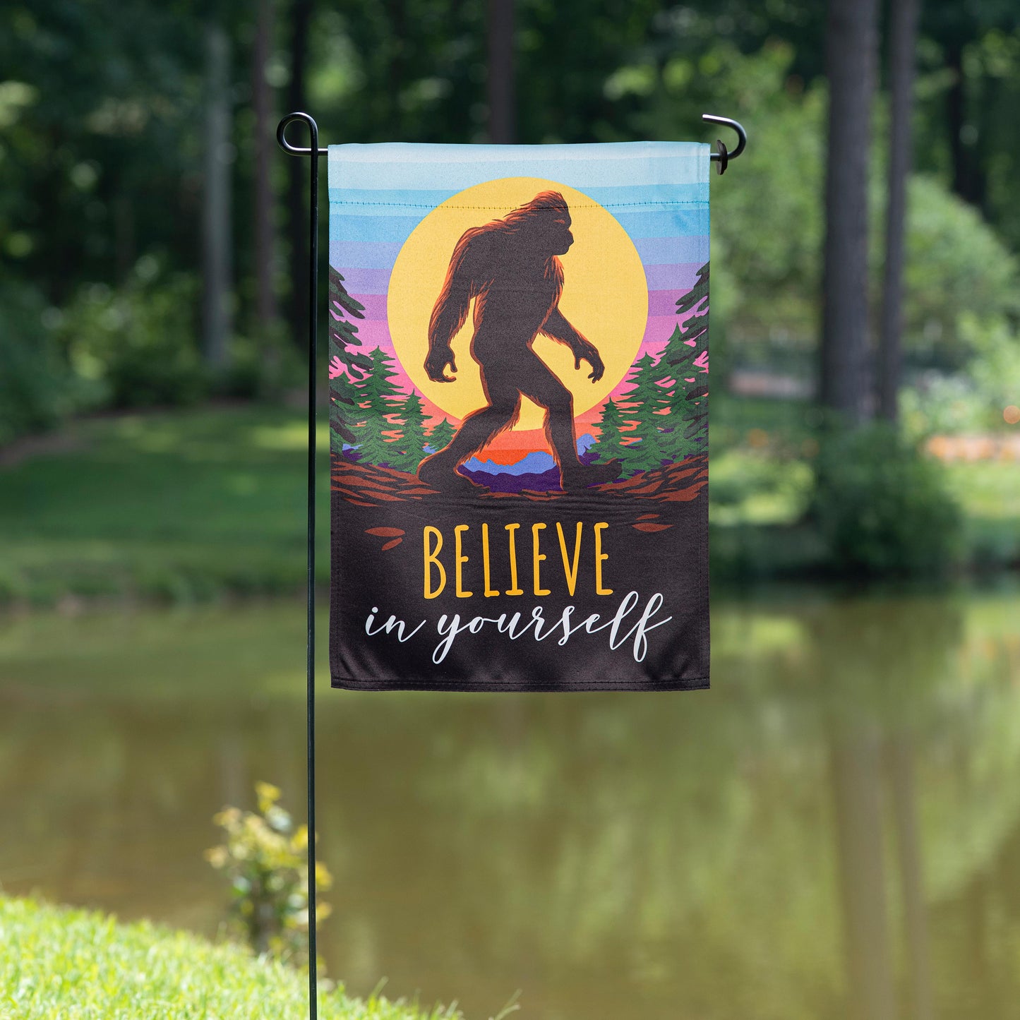 Big Foot Believe In Yourself Suede Garden Flag