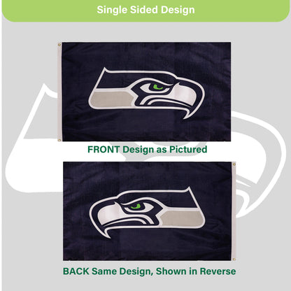 Seattle Seahawks Single Sided Estate Flag with 2 Grommets, 3'x5'