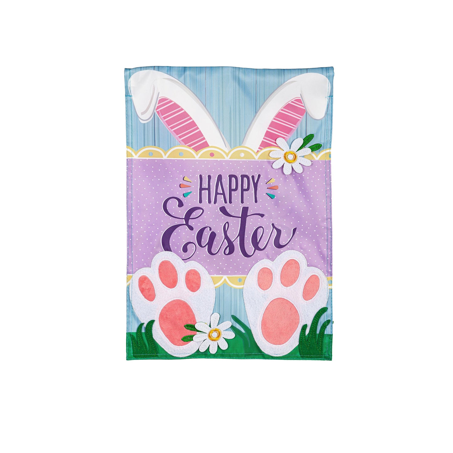 Happy Easter Bunny Applique Garden Flag