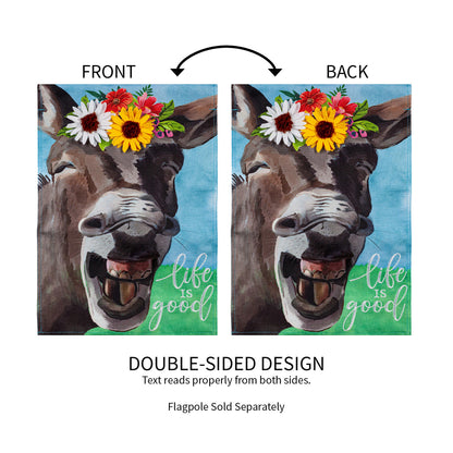 Donkey Friend Garden Burlap Flag