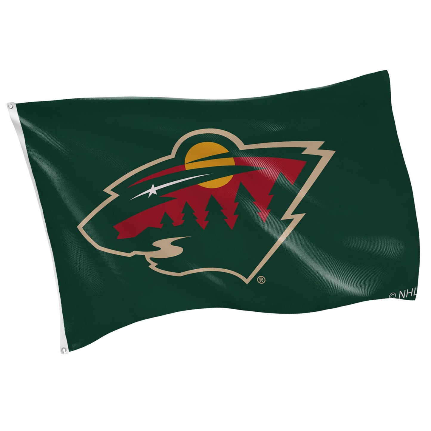 Minnesota Wild Single Sided Flag w/ 2 Grommets, 3'x5'