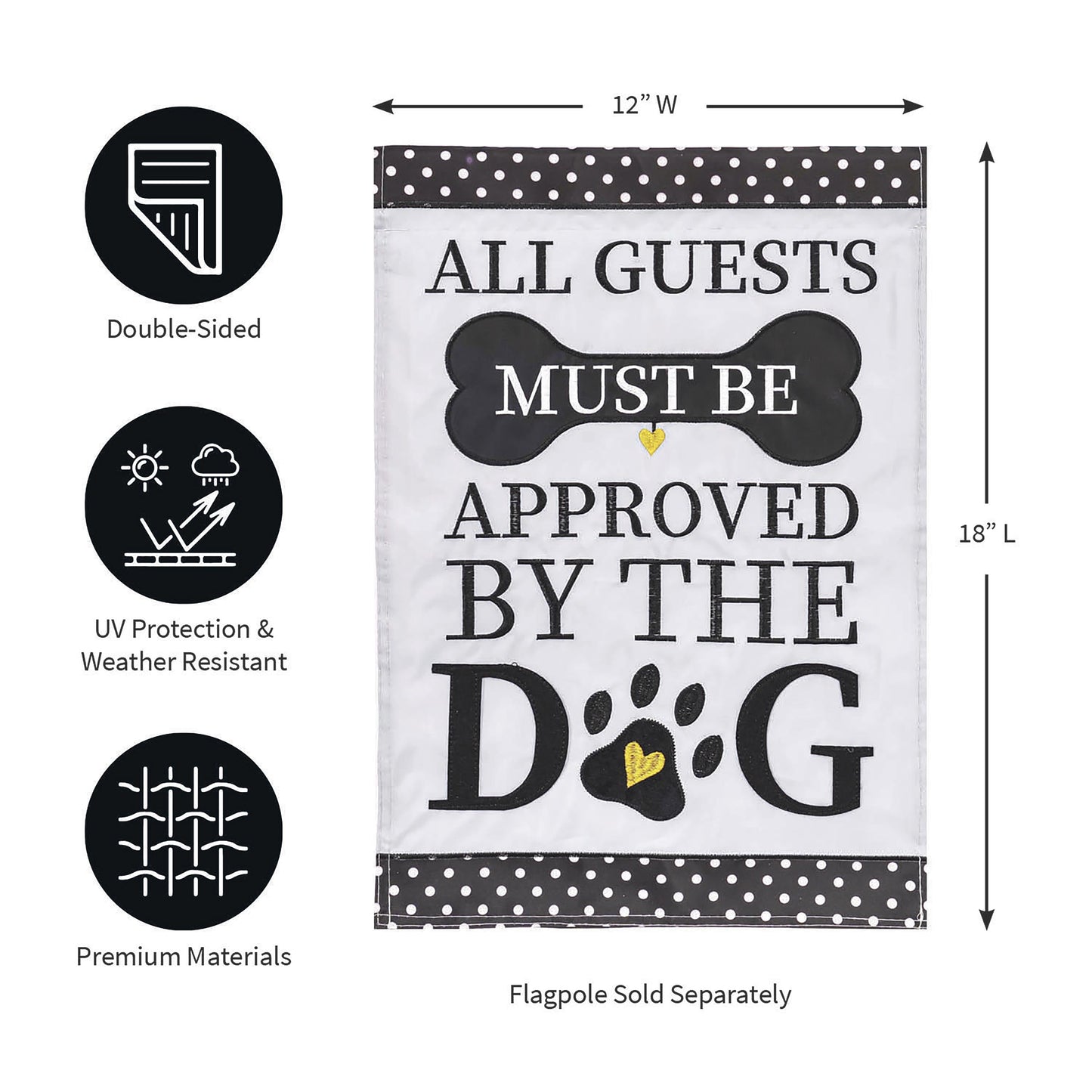 Approved by the Dog Garden Applique Flag