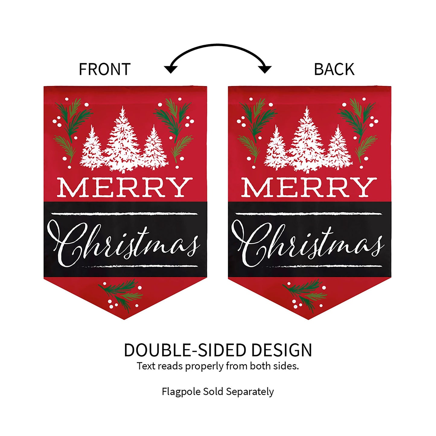 Merry Christmas Garden Burlap Flag