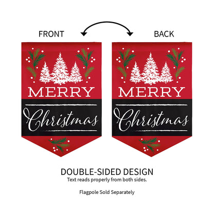 Merry Christmas Garden Burlap Flag