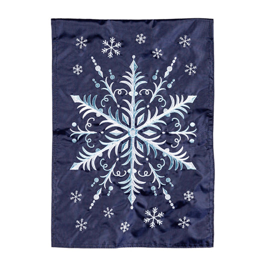 Snowflake Applique House Flag