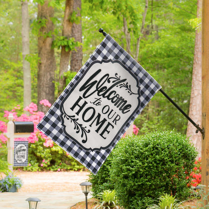 Classic Welcome Home House Applique Flag