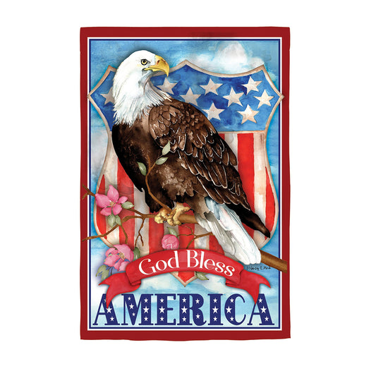 God Bless America Eagle Garden Suede Flag