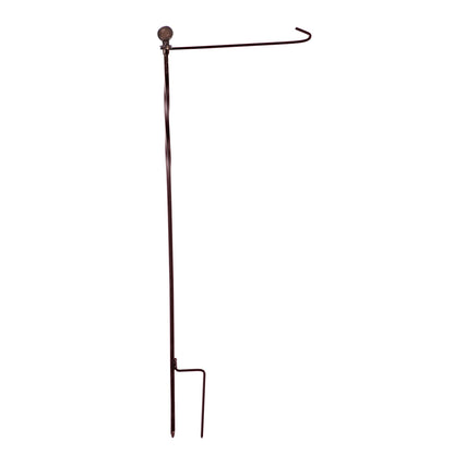 Metal Twist Garden Flag Stand with Finial, Bronze