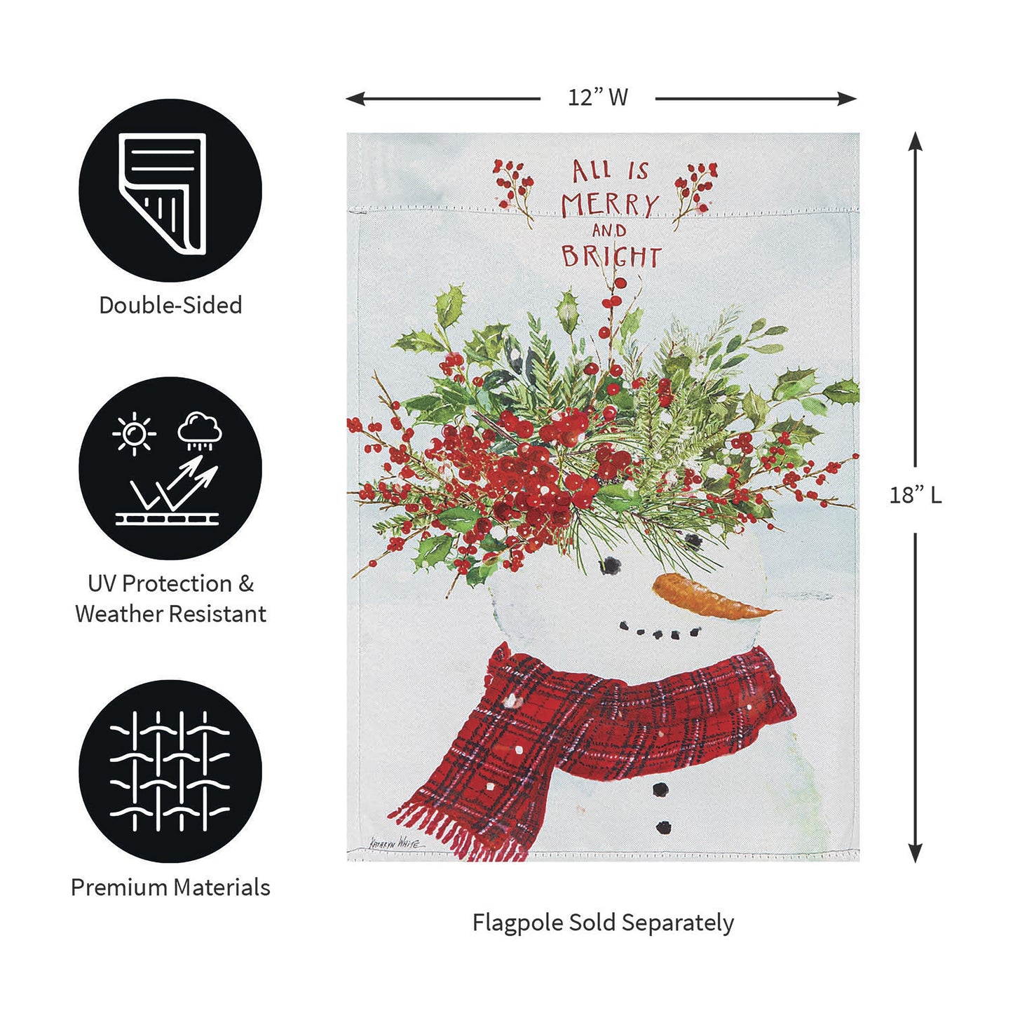 All is Merry and Bright Suede Garden Flag