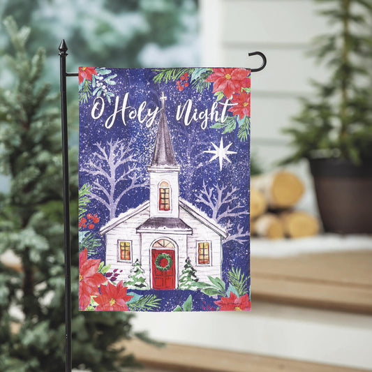 Holy Night Moire Garden Flag