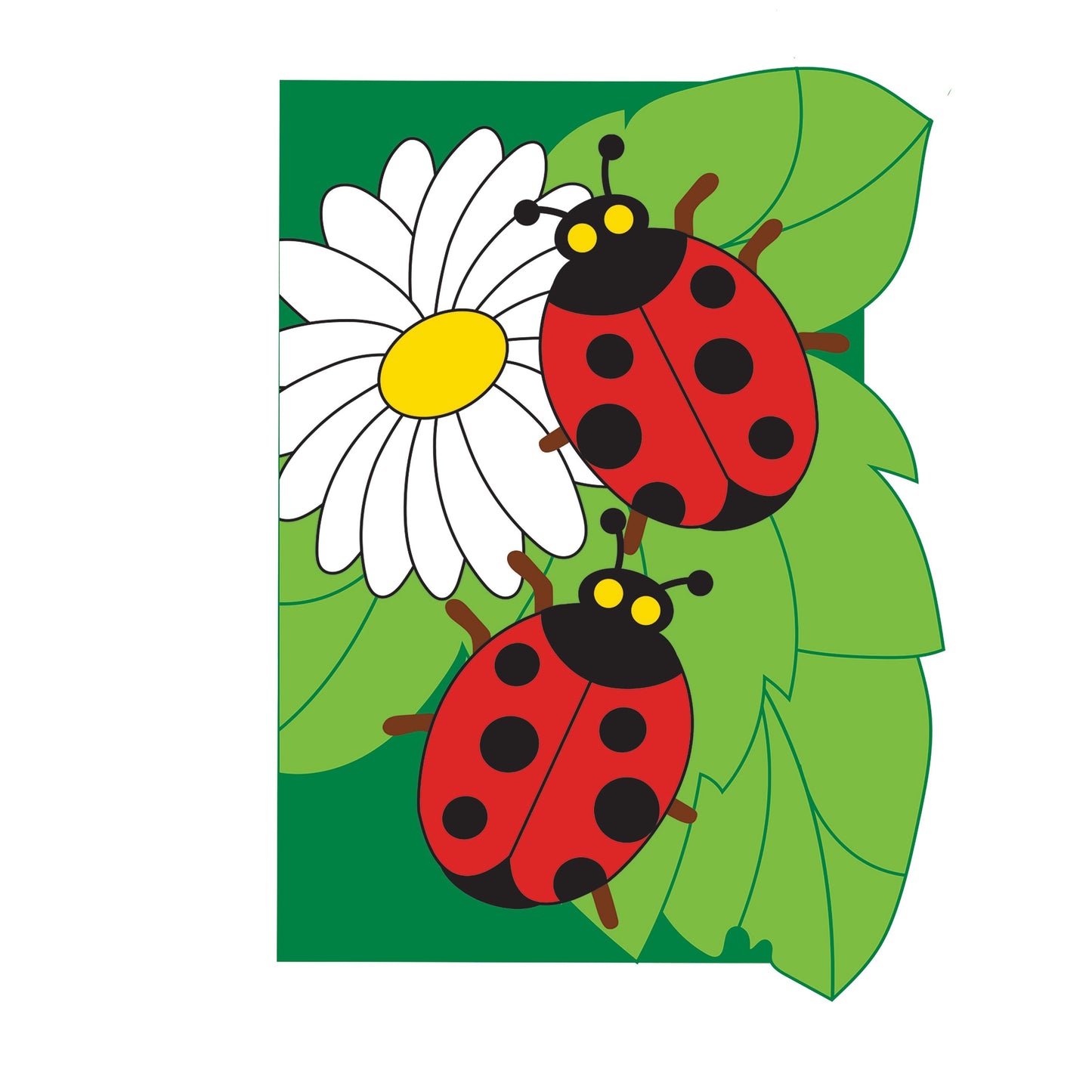3D Ladybug Applique Garden Flag