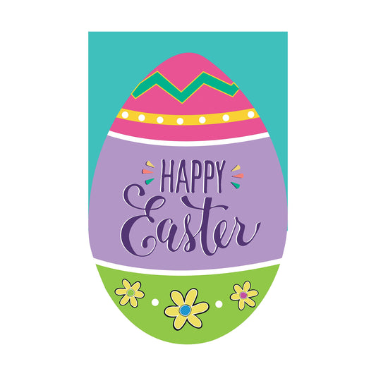 Happy Go Lucky Easter Basic Applique House Flag