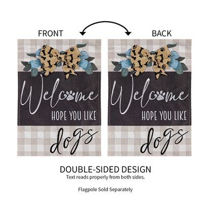 Dogs and Checks Garden Burlap Flag